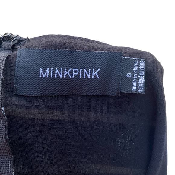 MINKPINK Moonshine Wrap Front Romper Black Striped Women's Size Small - Picture 12 of 14